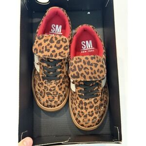 SM New York Jcaitlyn Kids Size 3Leopard Animal Print Low Top Lace Up Sneaker